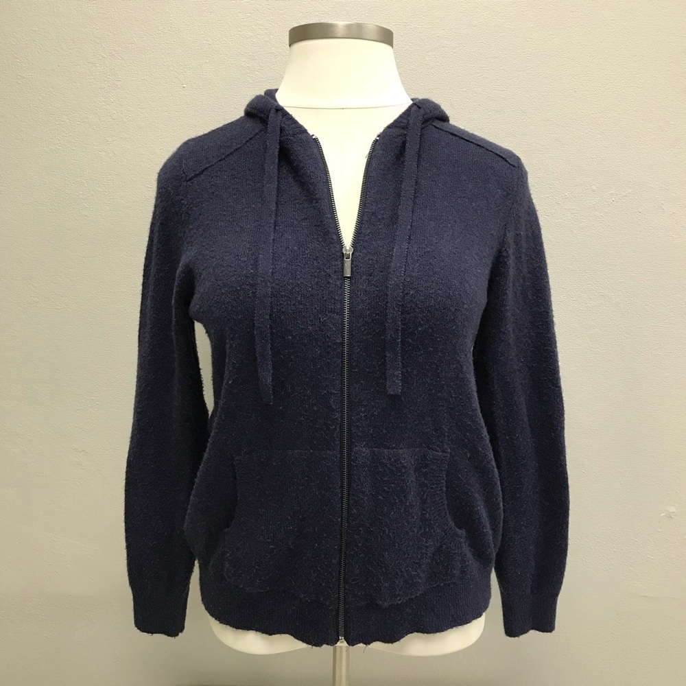 EV1 Navy Blue Zip-Up Hoodie with pockets, size XL
